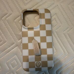Loopy Case Beige and White Checkered Phone Case